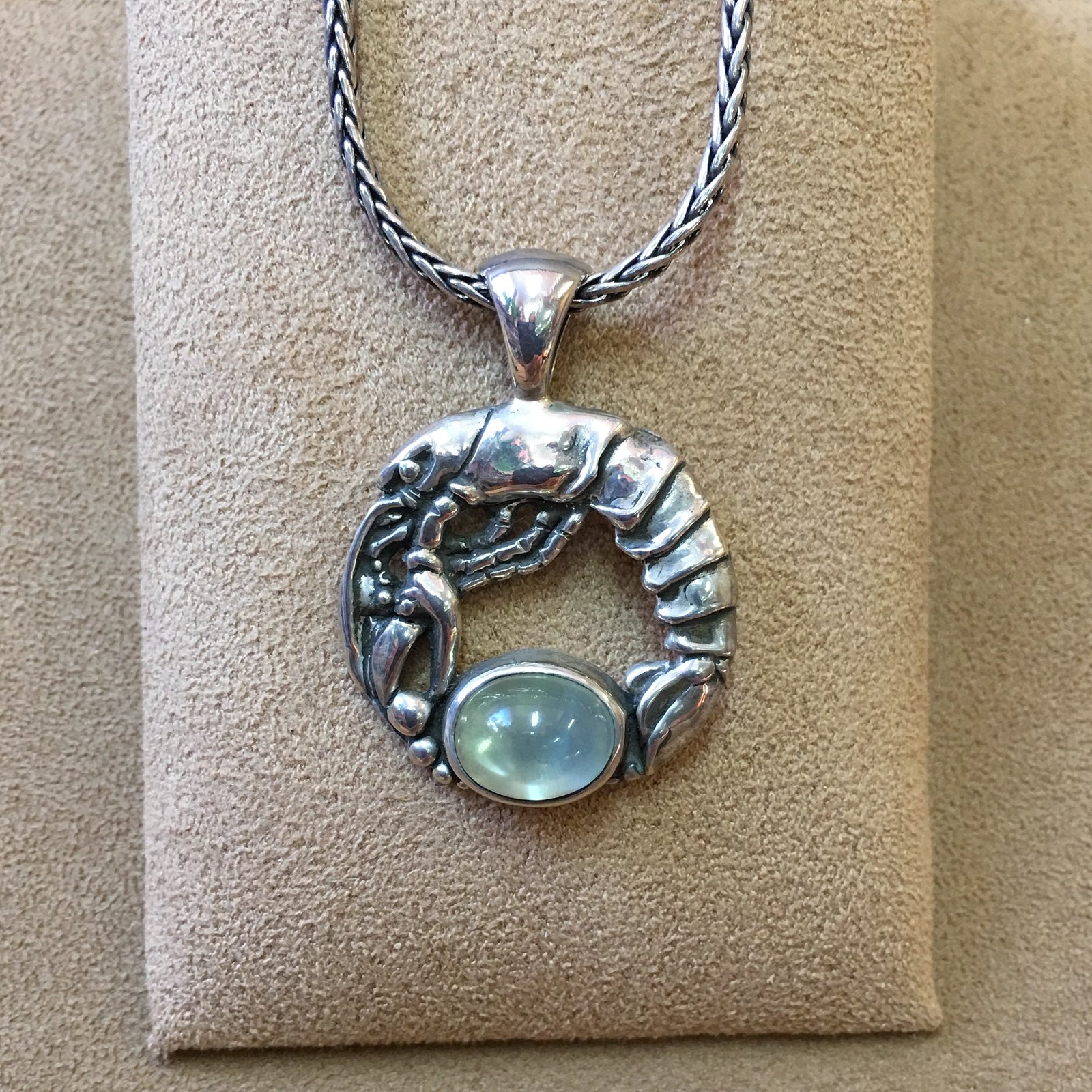Lobster and Moonstone Pendant